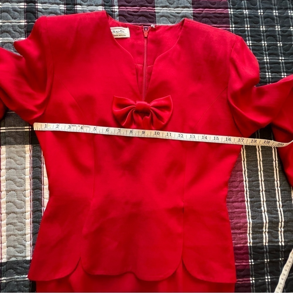 Vintage Talbots Albert Nipon Petite Red Dress In … - image 3